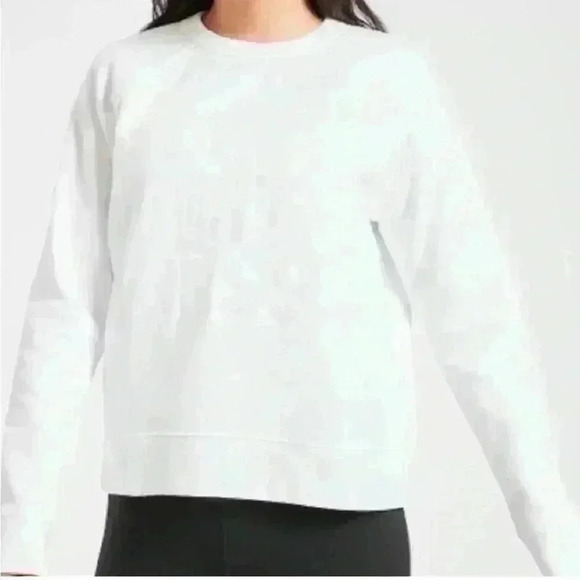 Athleta White Limitless Graphic Crew Sweater Size Medium - Picture 1 of 9